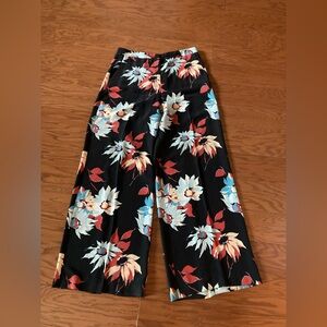 ETRO Floral Print Silk Wide Leg Trousers Pants 48 Made in Italy